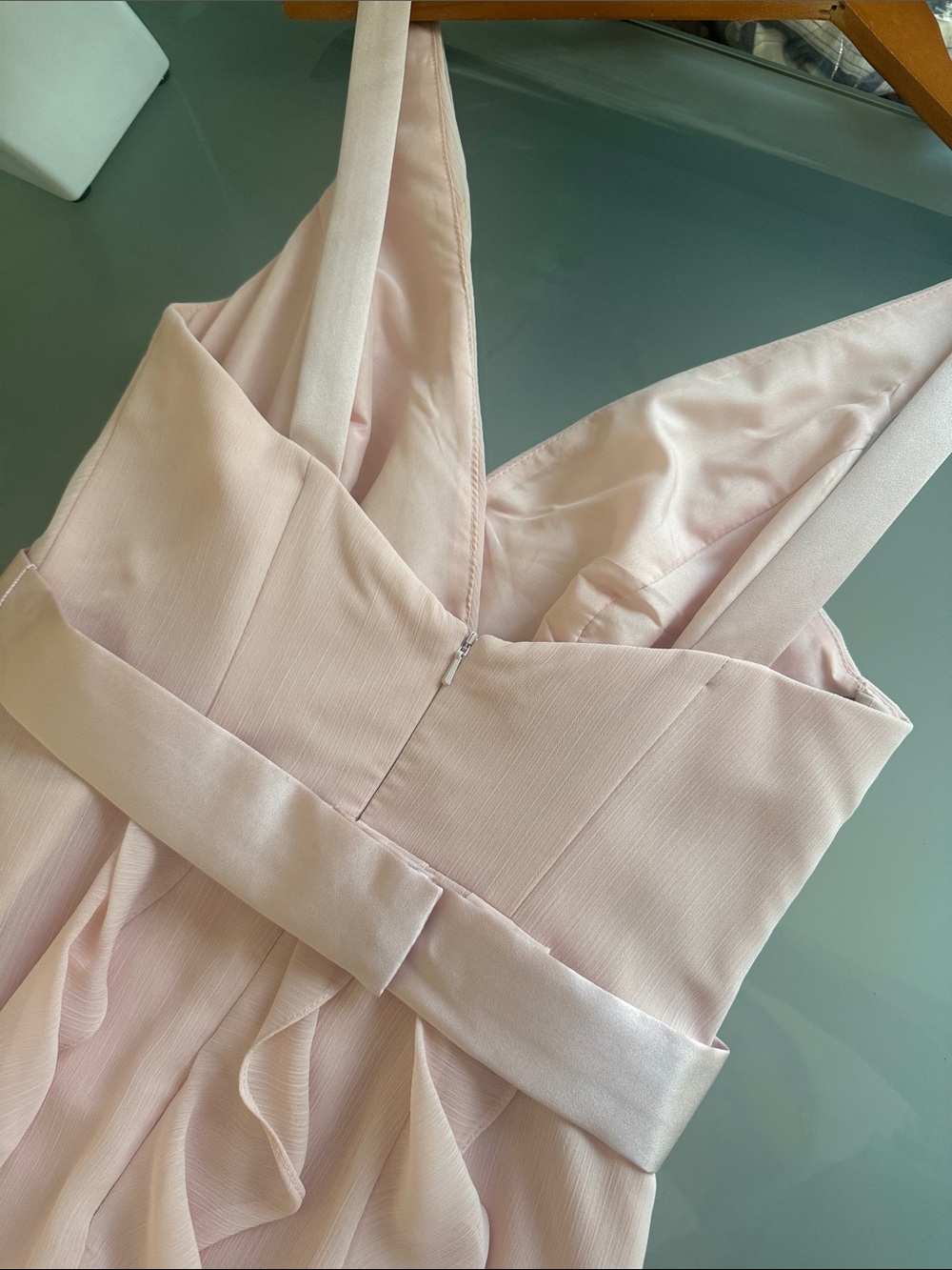 WHITE By Vera Wang in BLUSH Backless Maxi Gown Size 4 Romantic Wedding Guest - Picture 8 of 11